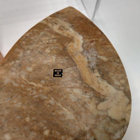 Heart Shaped Vintage Stone Trinket Box Made in India with mother of pearl inlay - Picture 4 of 8